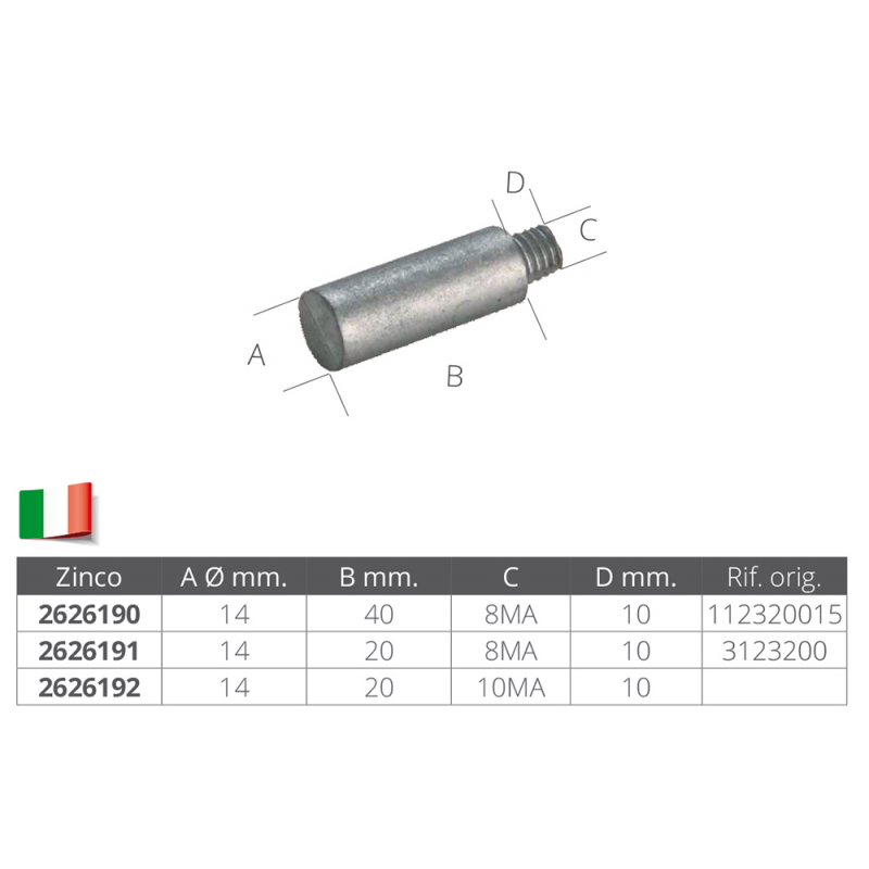 Enrico Polipodio Barotto Vm Diametro mm 14 X 48 02061 M8
