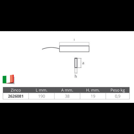 Tecnoseal Hängende Zinkanode 00633