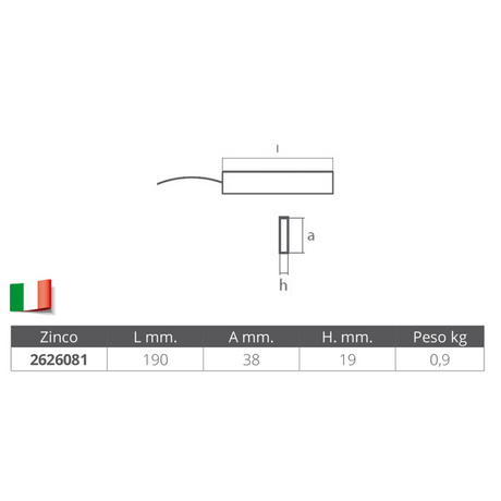 Tecnoseal Hängende Zinkanode 00633