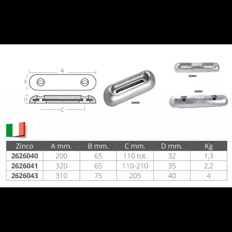 Tecnoseal Sunseeker Anode mm 200X65X32H 00269E