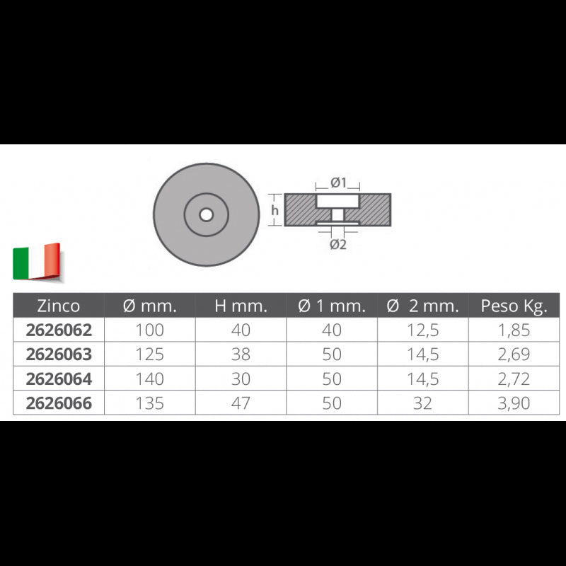 Tecnoseal Rundanode Durchmesser mm 135 H 47 00153