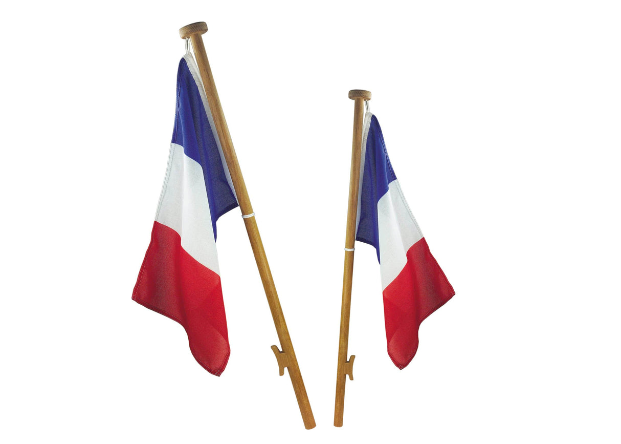 Flaria 400 mm Teak-Flaggenhalter – 16 mm Ø gerader Mast