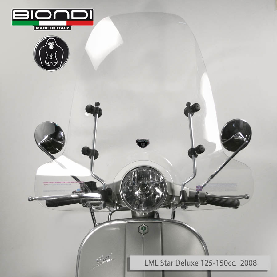 Biondi Parabrezza Mod. Z Trasparente per Vespa e Scooter Stile Classico
