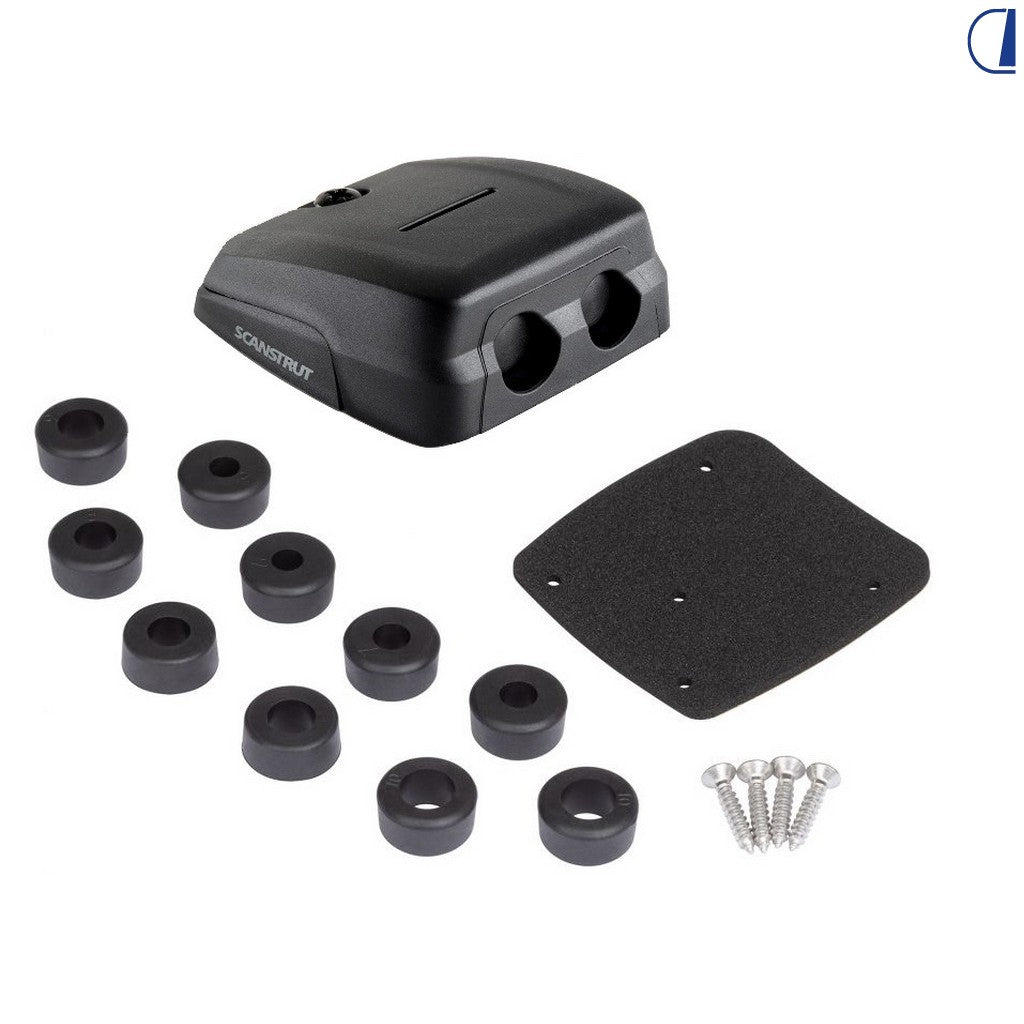 Di-Tec Passacavo doppio profilo ribassato 2 cavi 6-10 mm nero IPX68