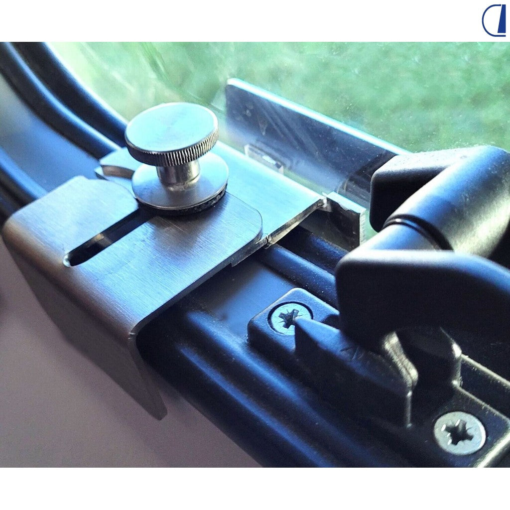 Di-Tec Kit antieffrazione Small per finestre a compasso in acciaio inox