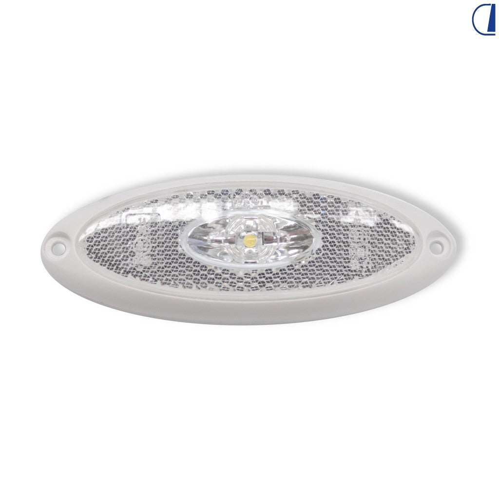 Di-Tec Luce di ingombro anteriore con cornice bianca e cavo 200 mm