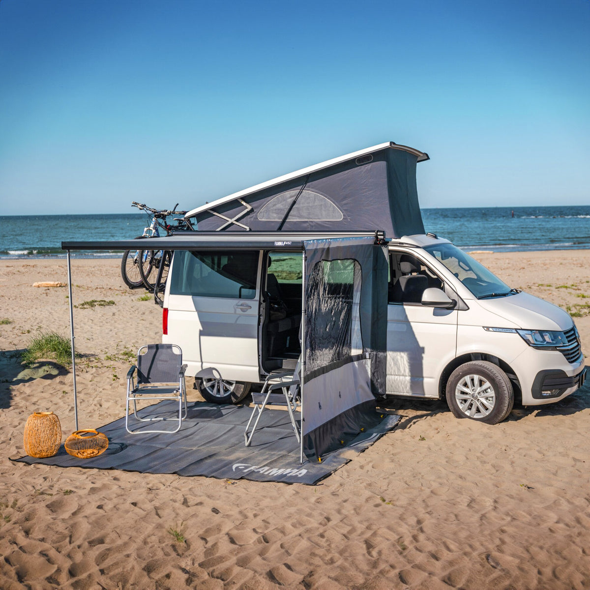 Fiamma Tenda F45s 260 cm nera per VW T5/T6/T6.1 California, staffe incluse