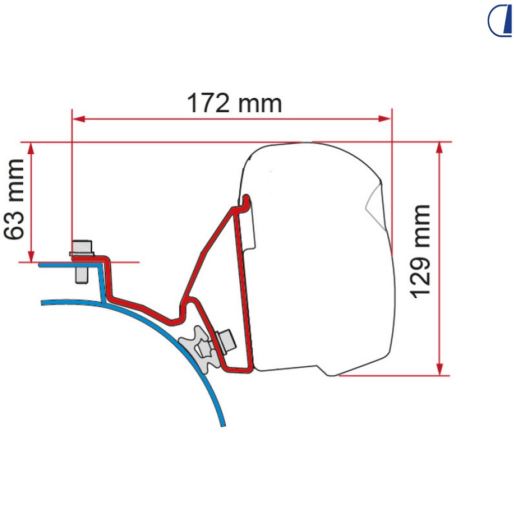 Fiamma Kit staffe F43Van per VW T5/T6 California (2 pz, 12 cm)