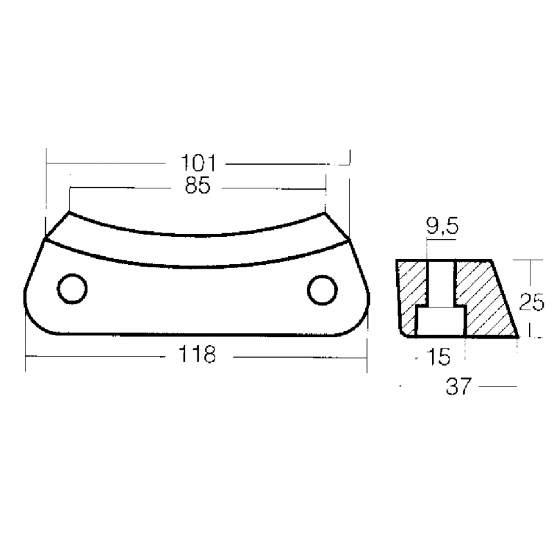 Barra de apoyo Tecnoseal Zinc Duo 00735