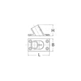 FNI Base Rettangolare Inox 60 Gradi Diametro mm 22 S0925-A0022