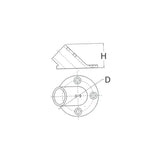 FNI Base Inox Tonda 60 Gradi Diametro mm 22 S0922-A0022