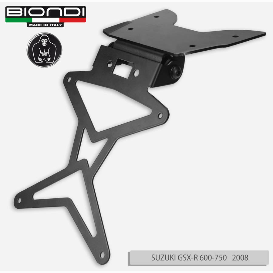 Biondi Portatarga Moto Regolabile Acciaio Nero Suzuki GSX-R 600/750 2008