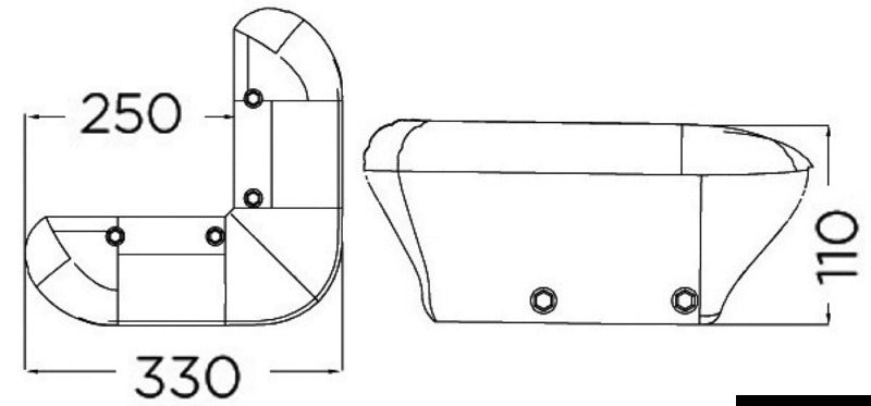 Protezione per pontile 330 mm blu