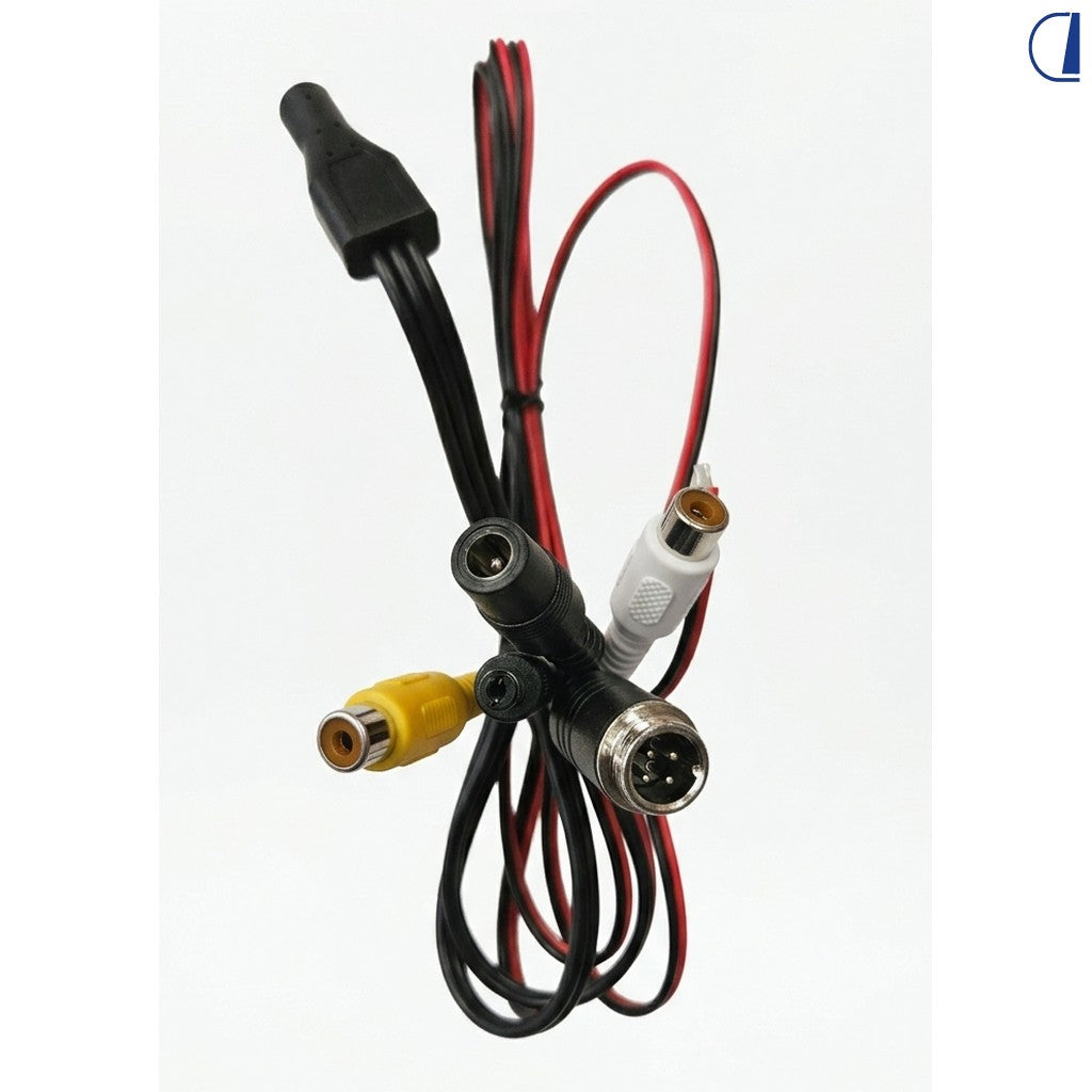 Di-Tec Adattatore da attacco video a vite a RCA per retrocamere (conf. 2 cavi)