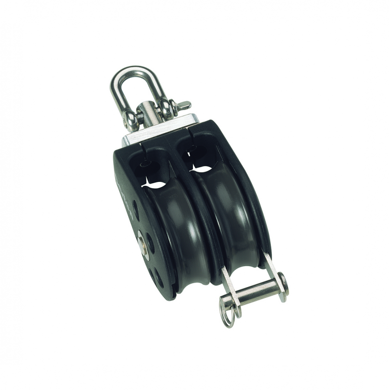 Polea giratoria doble con arraigo Barton Marine de 10 mm N03231