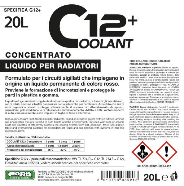 Cora Coolant 12+ Red Concentrated 20 L