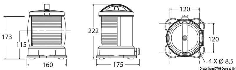 Fanale DHR rosso 360°