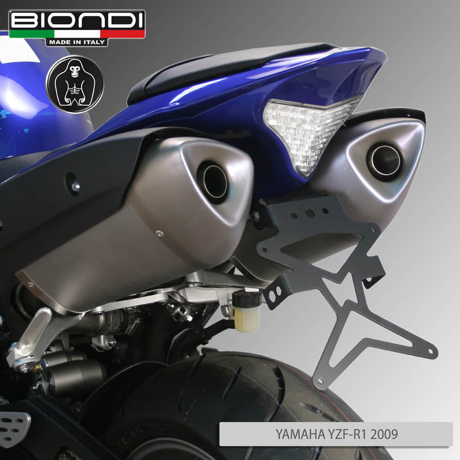 Biondi Portatarga Moto Regolabile Acciaio Nero Yamaha YZF-R1 1000 2009