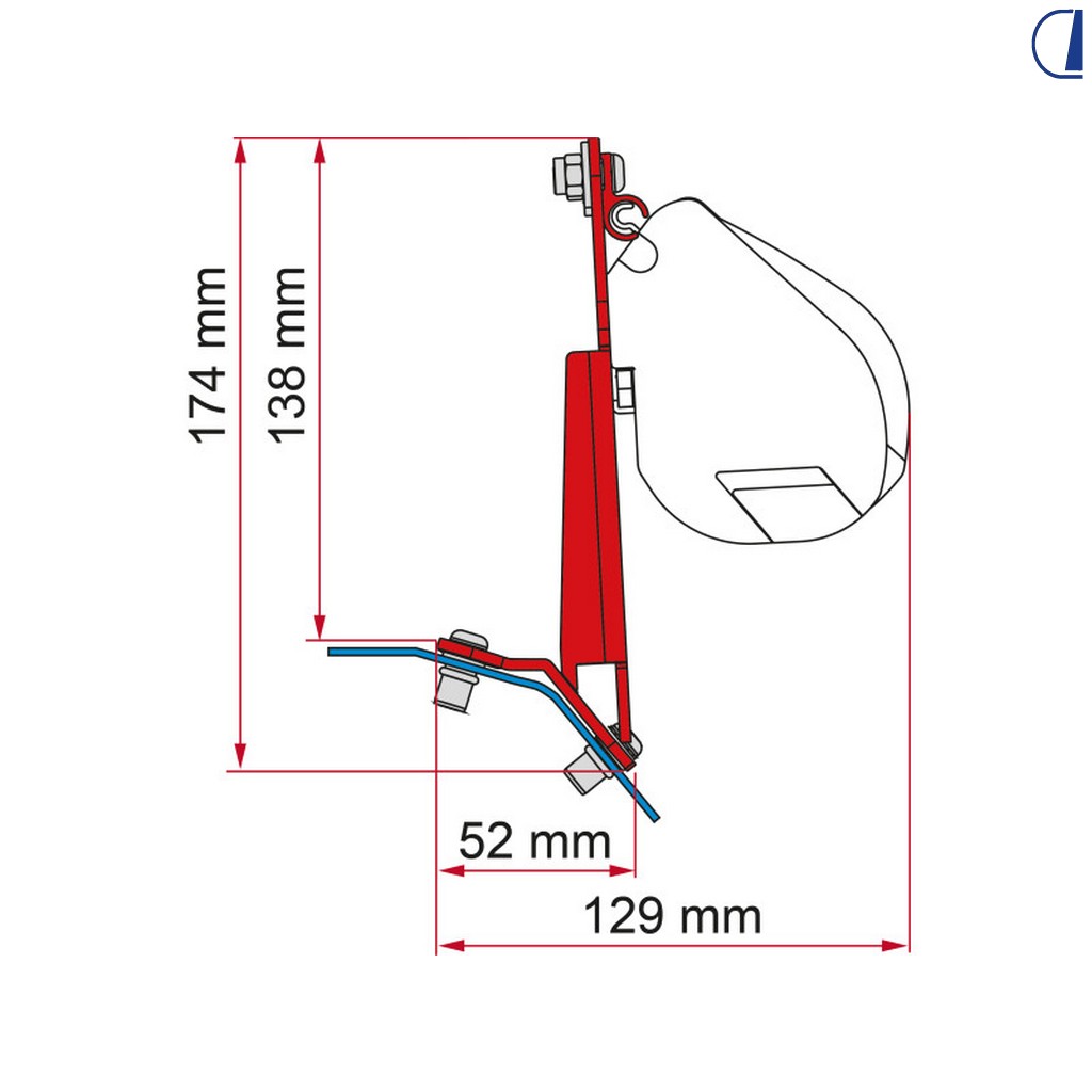 Fiamma Kit montaggio tendalino per Ford Custom (2012-2023) F45s F43Van F35Pro