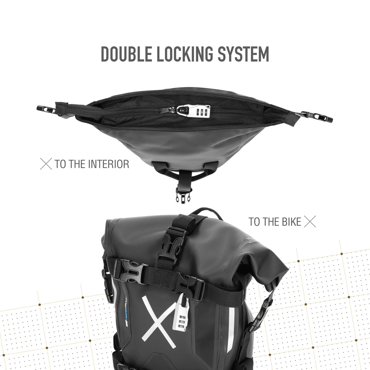 Shad TR08 Wasserdichte Adventure-Tasche für Motorrad-Topcase, 8 l