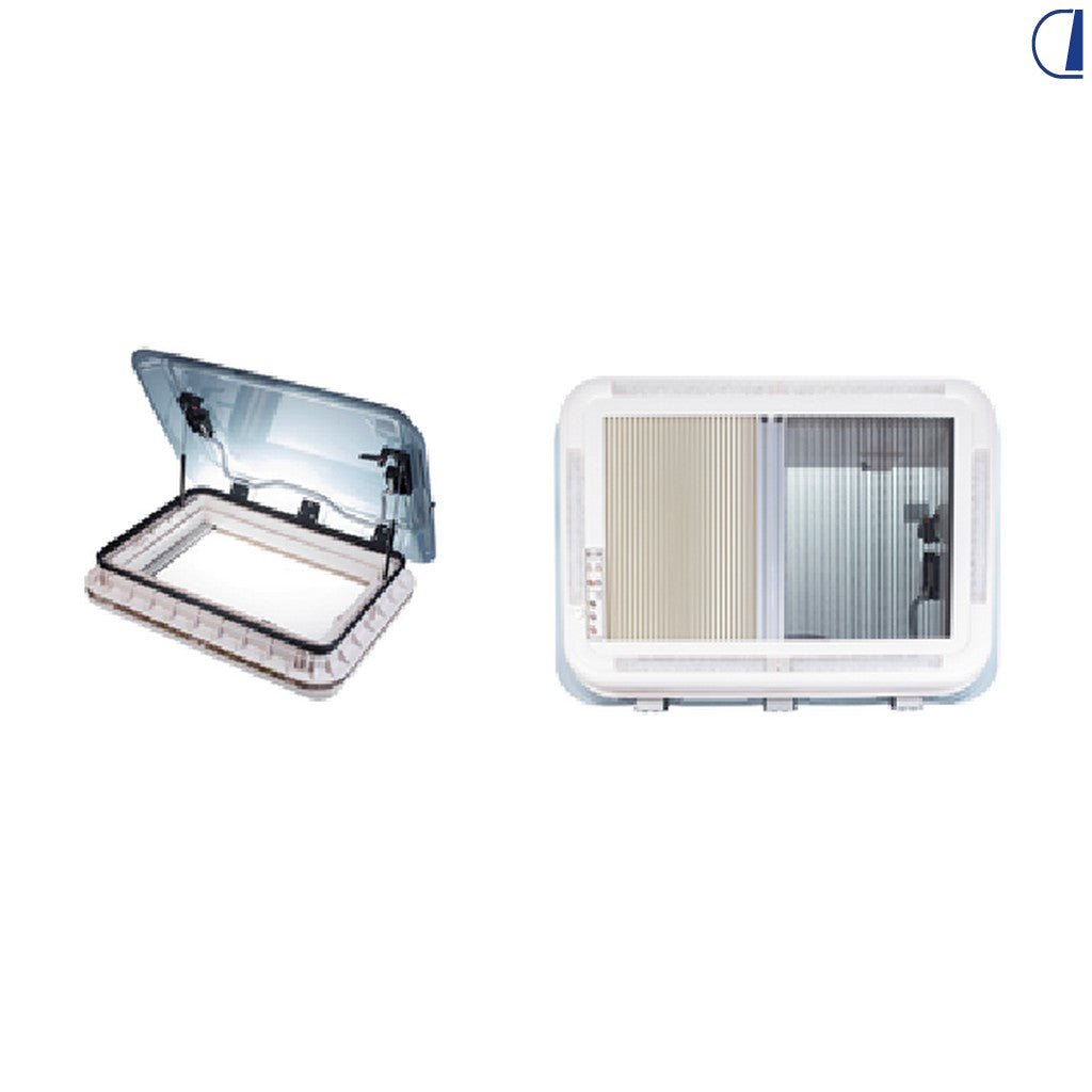 Di-Tec Finestra tetto camper 700x500 mm con LED, oscurante e zanzariera