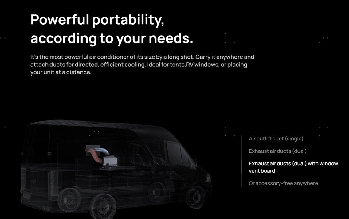 EcoFlow WAVE 2 Bundle Portable Air Conditioner 1500 W / 5100 BTU Van Camper and Camping + Additional Battery