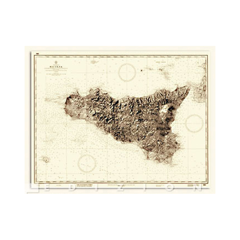 Istituto Idrografico Isola Di Sicilia Storica A15 CARTA NAUTICA