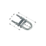 Perno en U de acero inoxidable FNI 316 de 5 mm de diámetro S0851-A05078