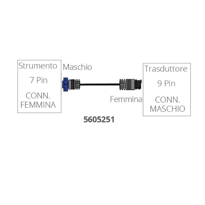 Cable adaptador Lowrance de 7 pines macho a 9 pines hembra