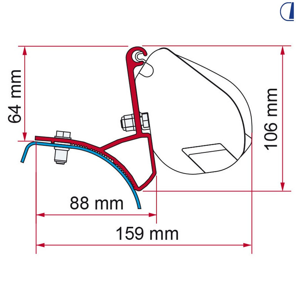 Fiamma Kit adattatore tendalino F35 Pro per Renault Trafic e Opel Vivaro