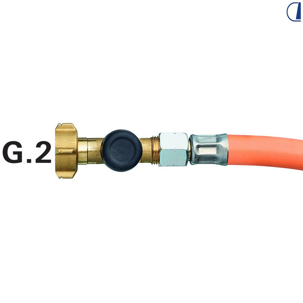 GOK Tubo gas alta pressione 450 mm con security FR attacco G.2 – classe 3 30 bar