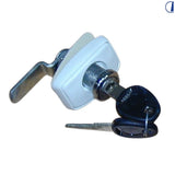 Serratura gavone rettangolare bianca New System con staffa 7 mm