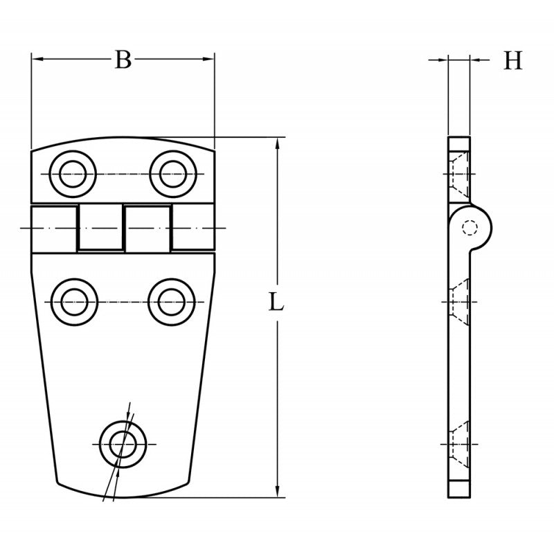 Bisagra de acero inoxidable FNI mm 57X38 S0991-A0057-61