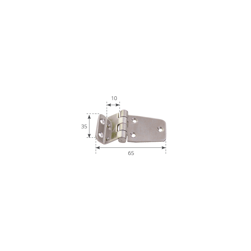 Bisagra cuadrada de acero inoxidable FNI mm 53X37