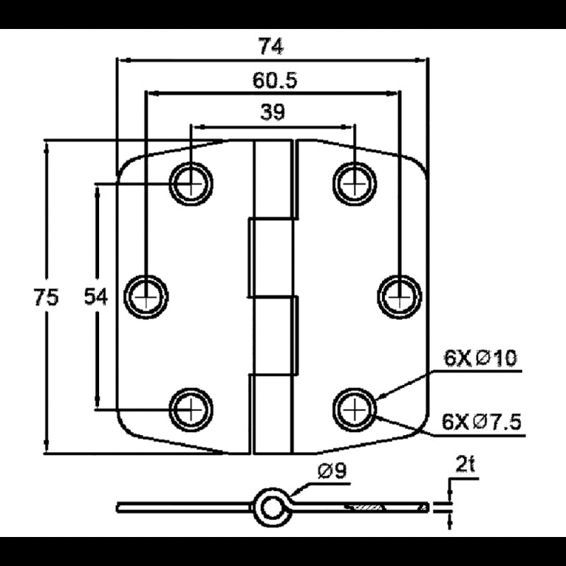 Marine Town Nautica Cerniera Inox 316 con Copertura 9120658