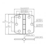 Marine Town Nautica 316 Stainless Steel Hinge with Cover 9120658