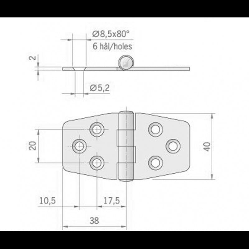 Roca Ab. Cerniera Inox Esagonale 441490
