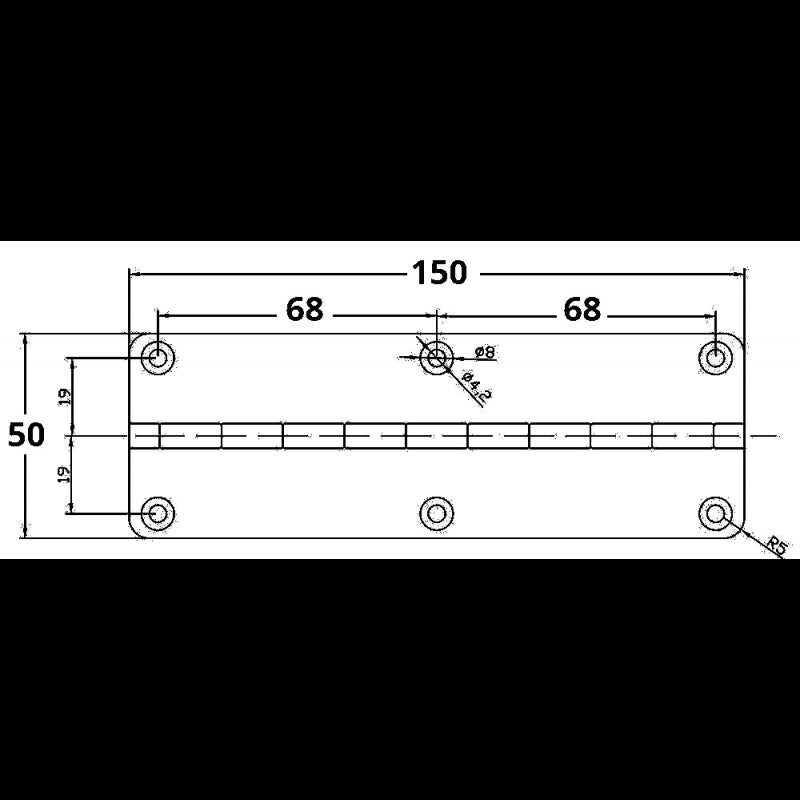 FNI Cerniera In Acciaio Inox mm 150X50 CMF 50-150