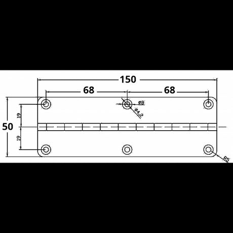 FNI Cerniera In Acciaio Inox mm 150X50 CMF 50-150