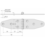Roca Ab. Scharnier aus Edelstahl 180 x 40 mm 441620