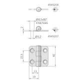 Roca Ab. Cerniera Inox mm 40X38 Standard 441580