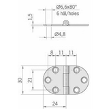 Roca Ab. Cerniera Inox mm 47X30 440070