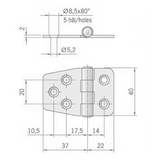 Roca Ab. Cerniera Inox mm 59X40 441500