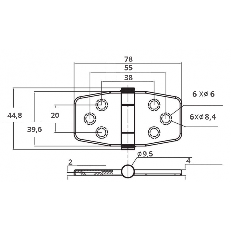 Marine Town Nautica Cerniera Inox 316 con Copertura 0319413