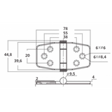 Marine Town Nautica Cerniera Inox 316 con Copertura 0319313