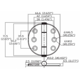Marine Town Nautica 316 Edelstahl-Scharnier mit Abdeckung 0319319
