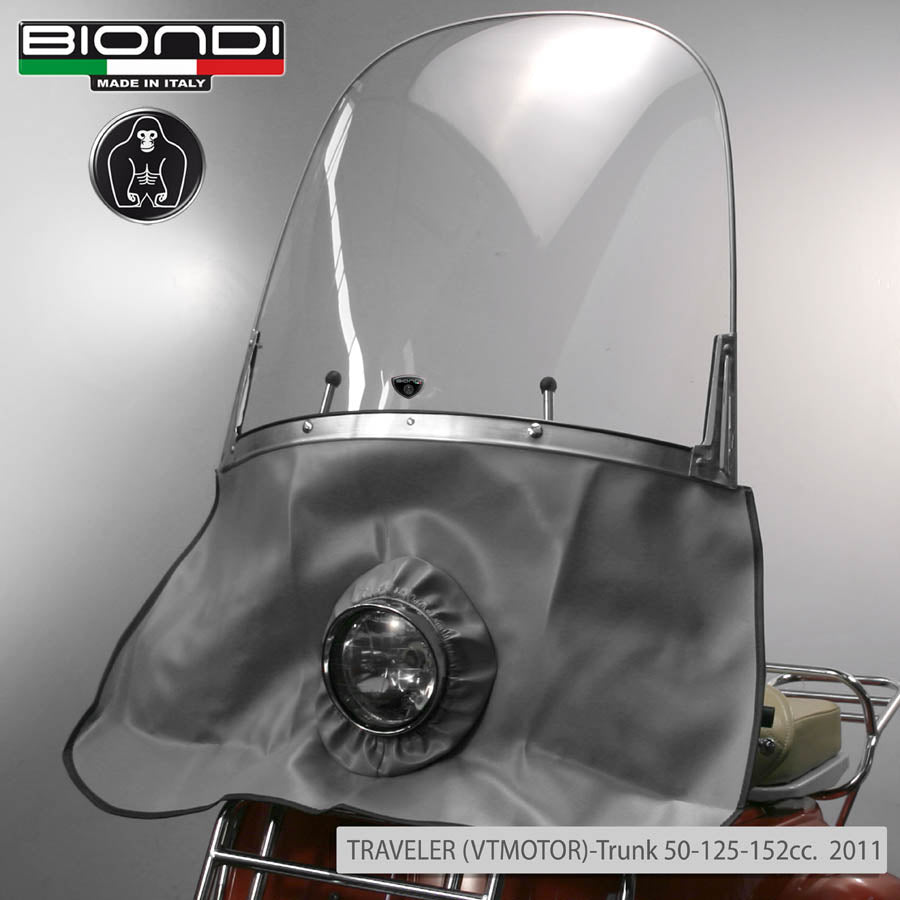 Biondi Maestrale Parabrezza Vintage Trasparente con Stecche Alluminio - Ciclomotori, Vespa, Lambretta