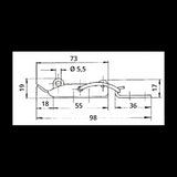 FNI Stainless Steel Lever Lock with Padlock Holder 2.06.01.30/6+RIS.INOX