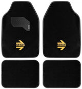 Juego de 4 alfombrillas Momo Arrow negras con logotipo amarillo