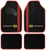 Momo Set 4 tappeti in moquette Sport nero/rosso